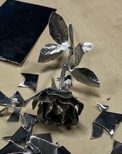 metal rose, completely by hand